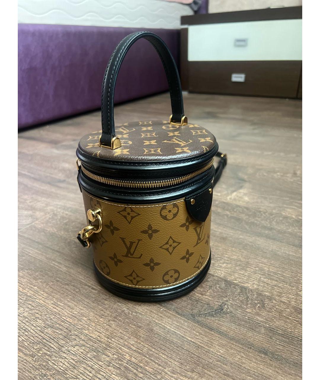 LOUIS VUITTON Коричневая кожаная сумка с короткими ручками, фото 2