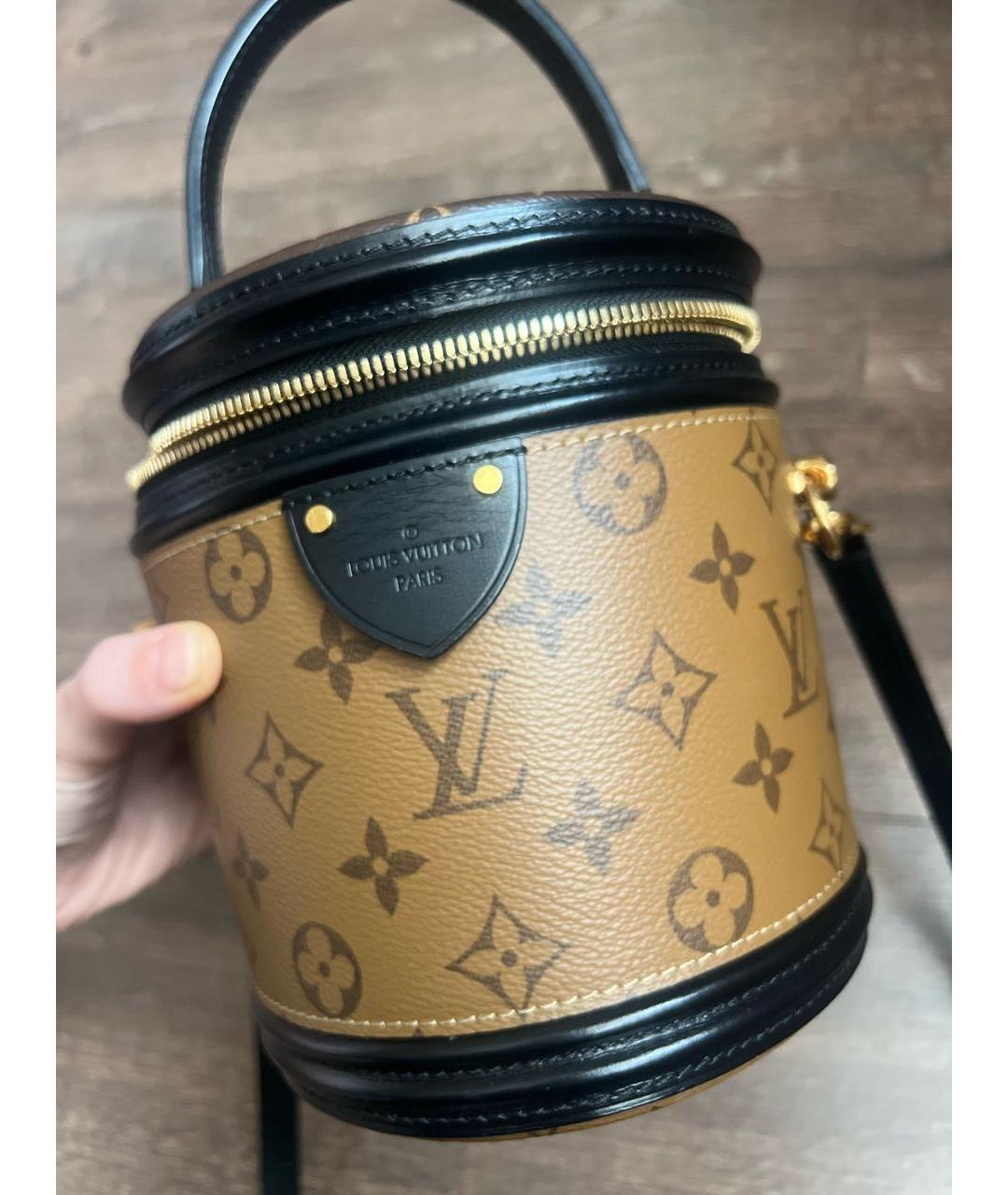 LOUIS VUITTON Коричневая кожаная сумка с короткими ручками, фото 6