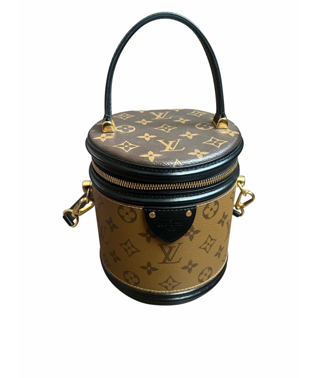 LOUIS VUITTON Коричневая кожаная сумка с короткими ручками, фото 1