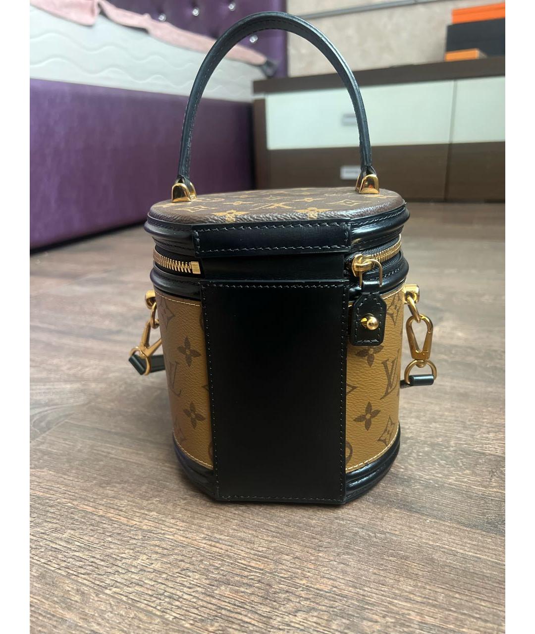 LOUIS VUITTON Коричневая кожаная сумка с короткими ручками, фото 3