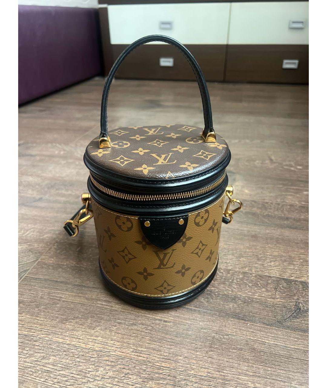 LOUIS VUITTON Коричневая кожаная сумка с короткими ручками, фото 9