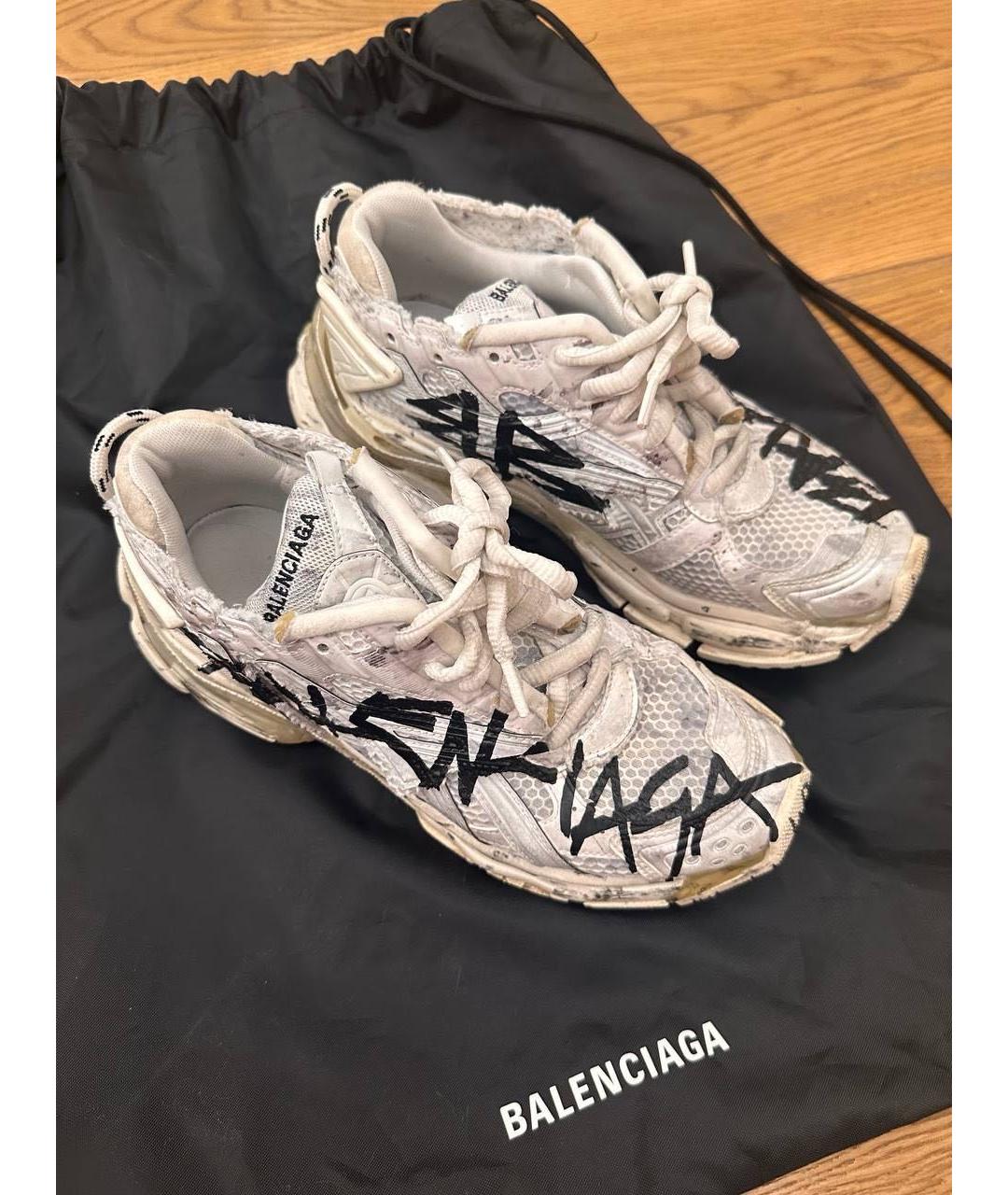 BALENCIAGA Белые кроссовки, фото 4