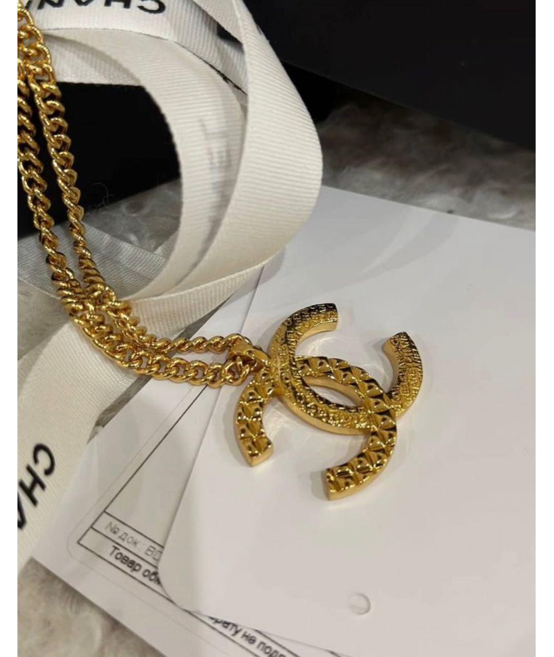CHANEL Золотая металлическая подвеска, фото 3