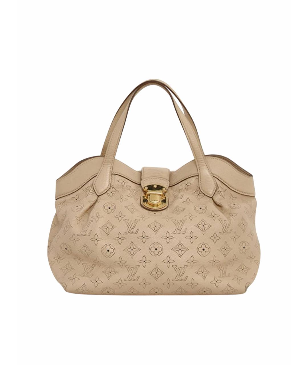 LOUIS VUITTON Бежевая кожаная сумка с короткими ручками, фото 1