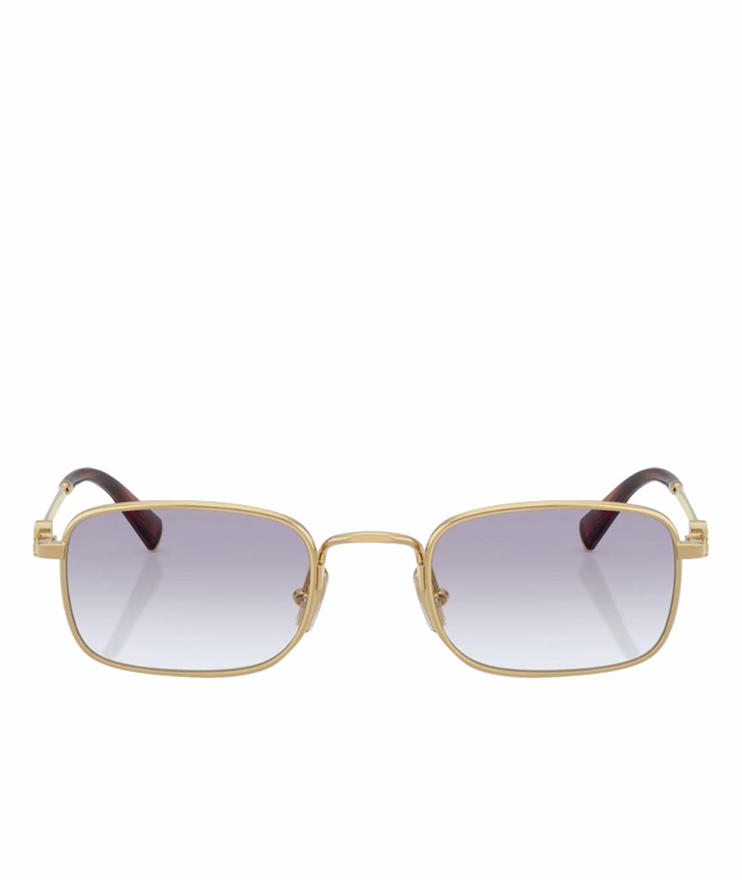 MIU MIU Золотые металлические солнцезащитные очки, фото 1