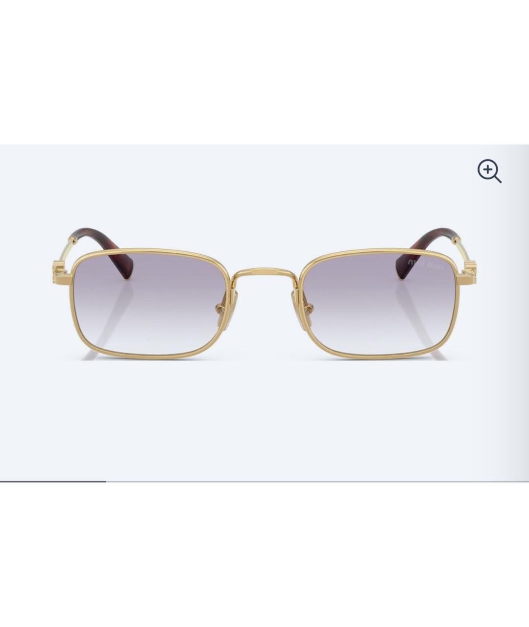 MIU MIU Золотые металлические солнцезащитные очки, фото 9