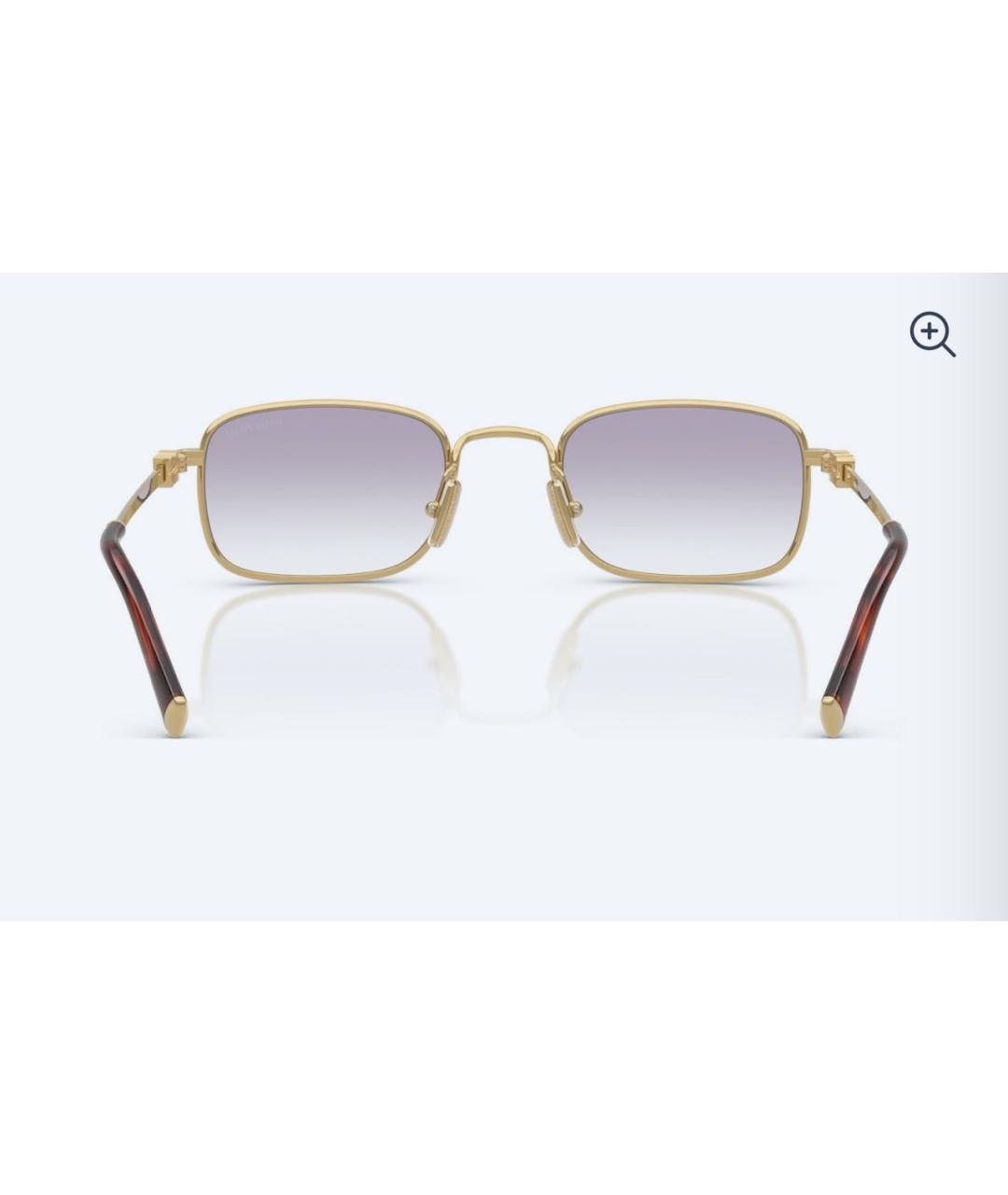 MIU MIU Золотые металлические солнцезащитные очки, фото 4