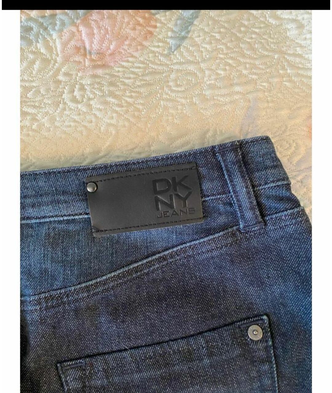 DKNY Темно-синяя деним юбка мини, фото 6