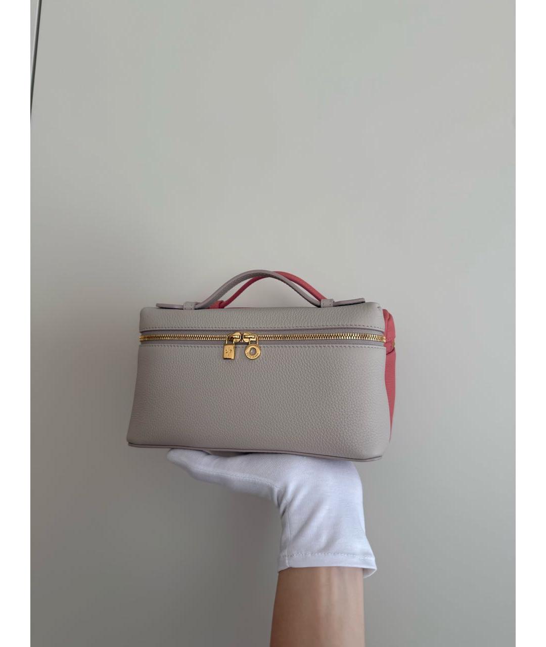 LORO PIANA Бежевая кожаная сумка тоут, фото 2