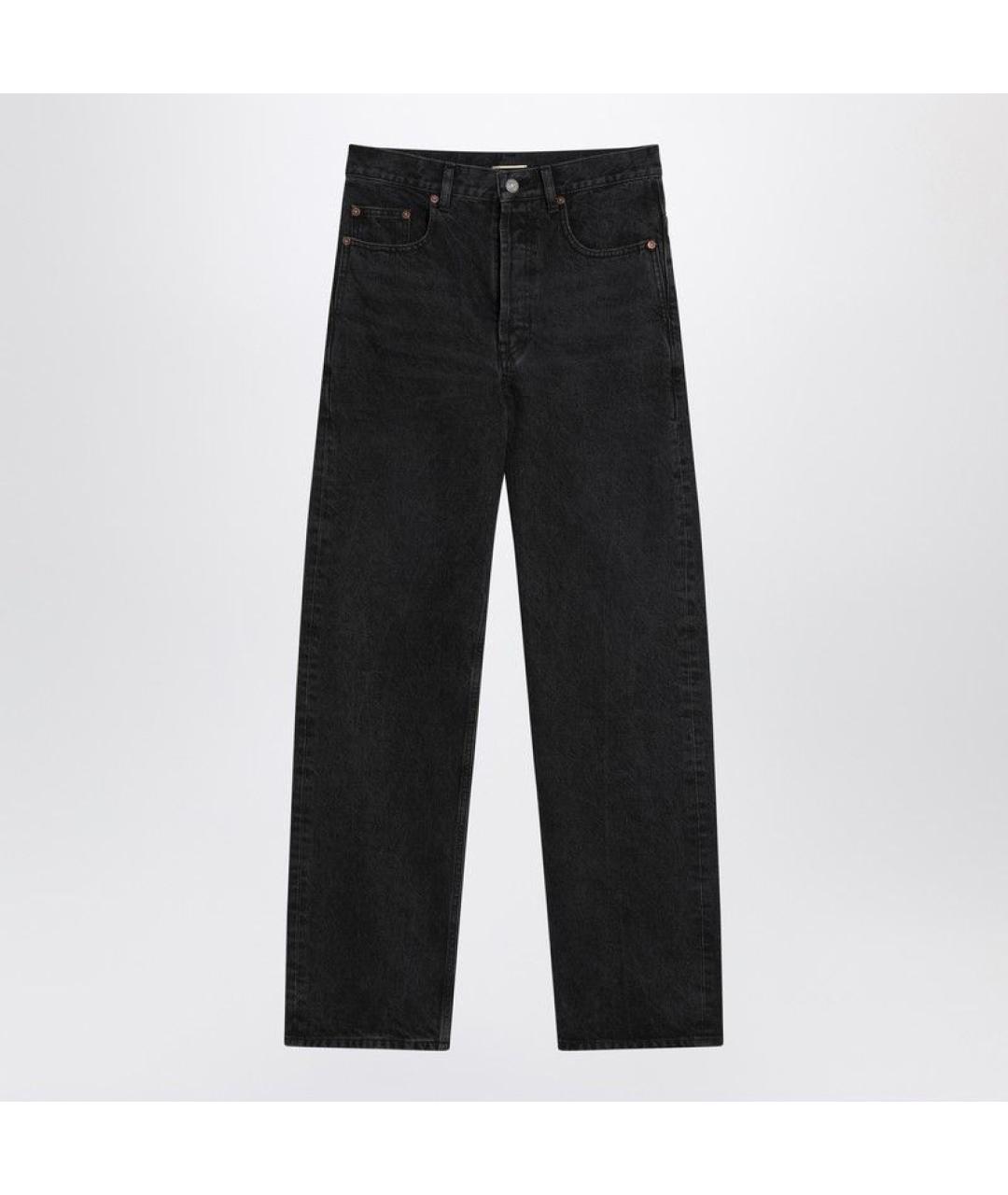 SAINT LAURENT Черные хлопковые прямые джинсы, фото 3