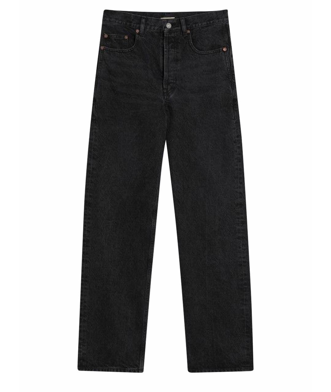 SAINT LAURENT Черные хлопковые прямые джинсы, фото 1