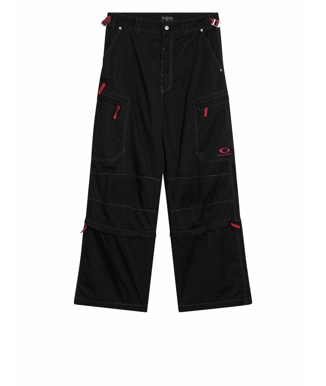 BALENCIAGA Черные хлопко-эластановые повседневные брюки, фото 1