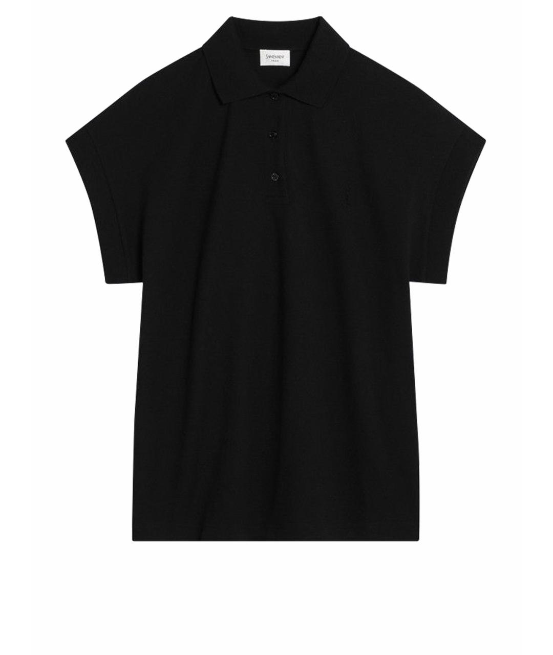 SAINT LAURENT Черная хлопковая футболка, фото 1