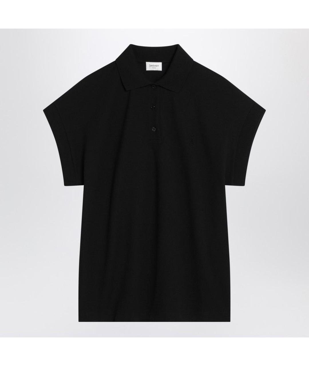 SAINT LAURENT Черная хлопковая футболка, фото 3
