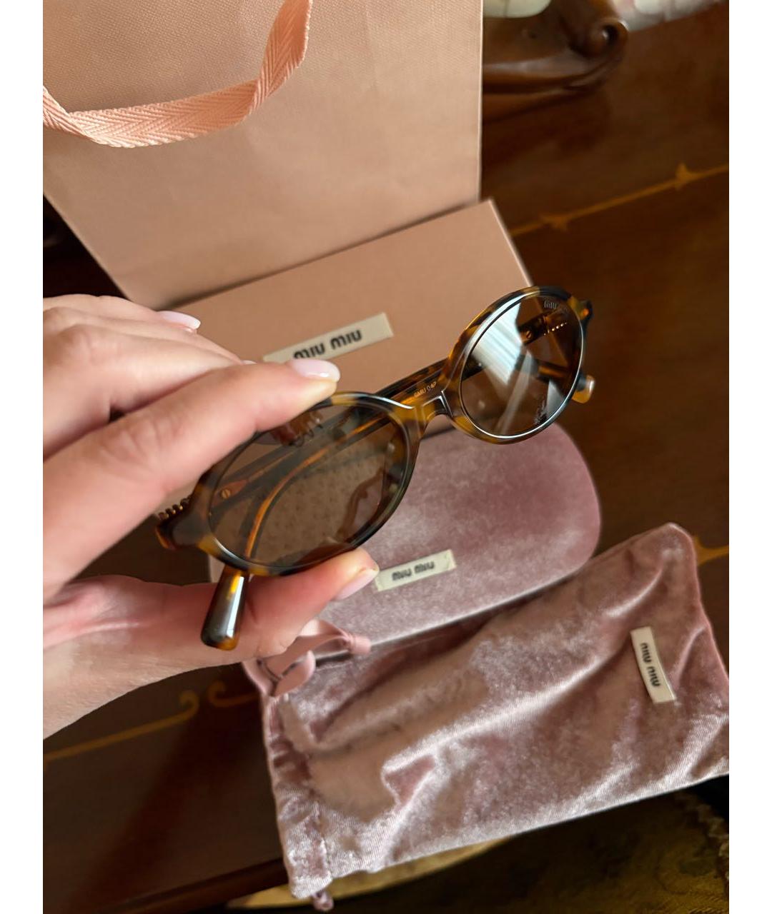 MIU MIU Коричневые солнцезащитные очки, фото 4