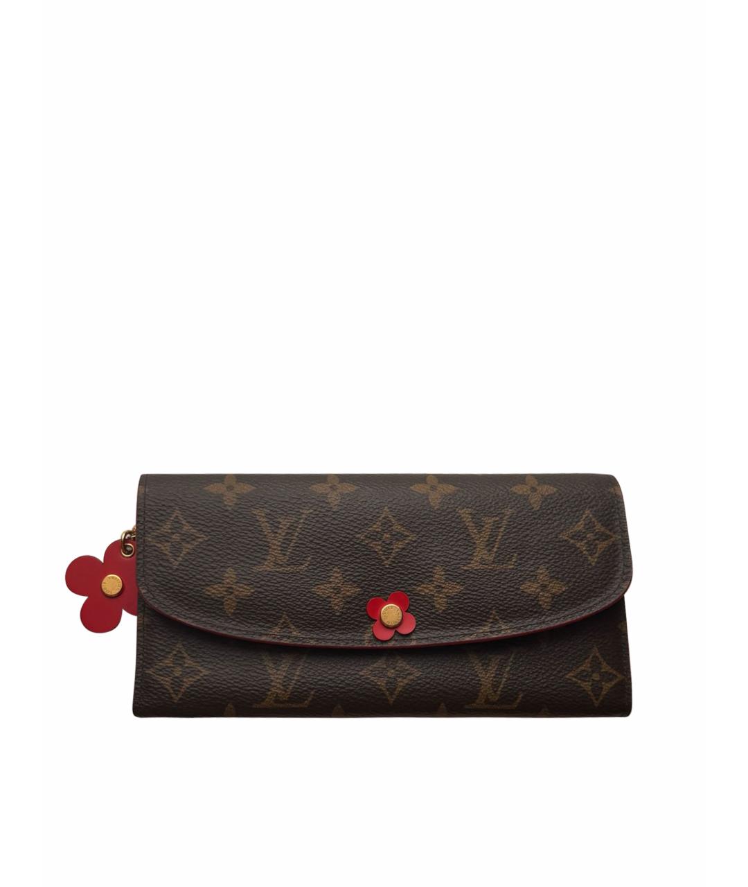 LOUIS VUITTON Коричневый кожаный кошелек, фото 1