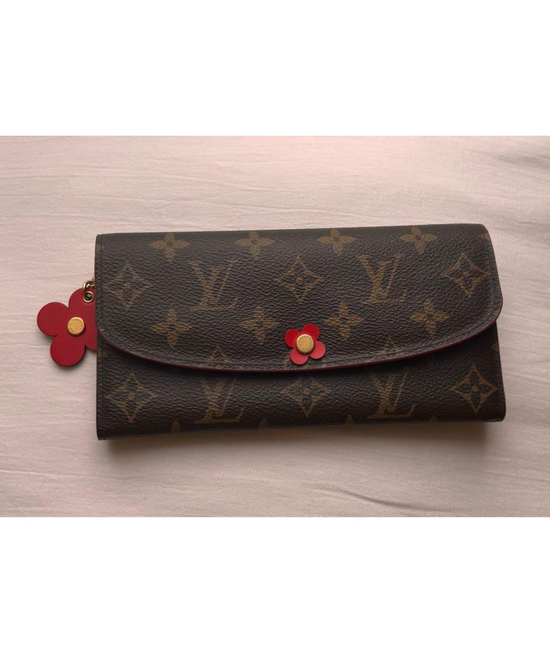 LOUIS VUITTON Коричневый кожаный кошелек, фото 5