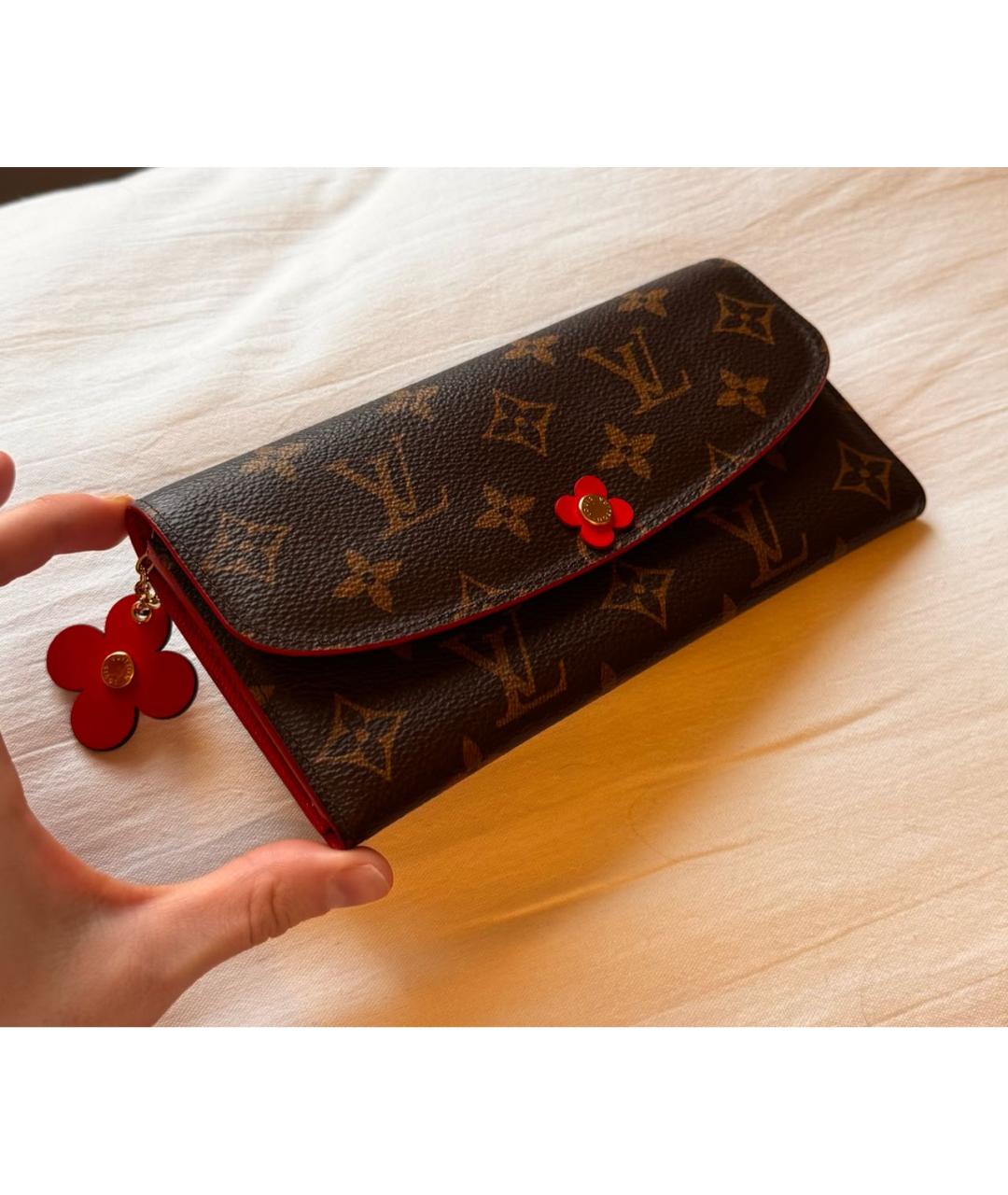 LOUIS VUITTON Коричневый кожаный кошелек, фото 2