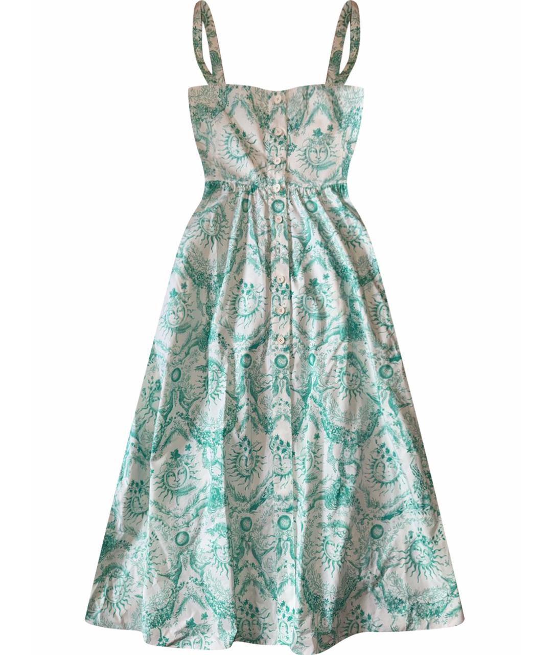 CHRISTIAN DIOR Бирюзовый хлопковый сарафан, фото 1