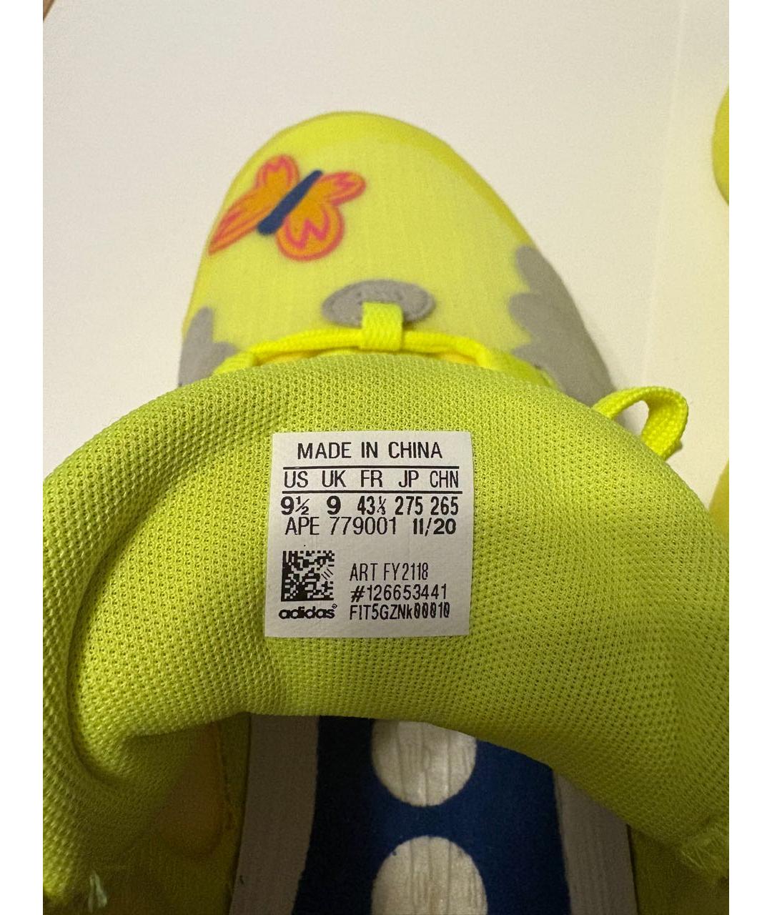 ADIDAS Желтые синтетические низкие кроссовки / кеды, фото 5