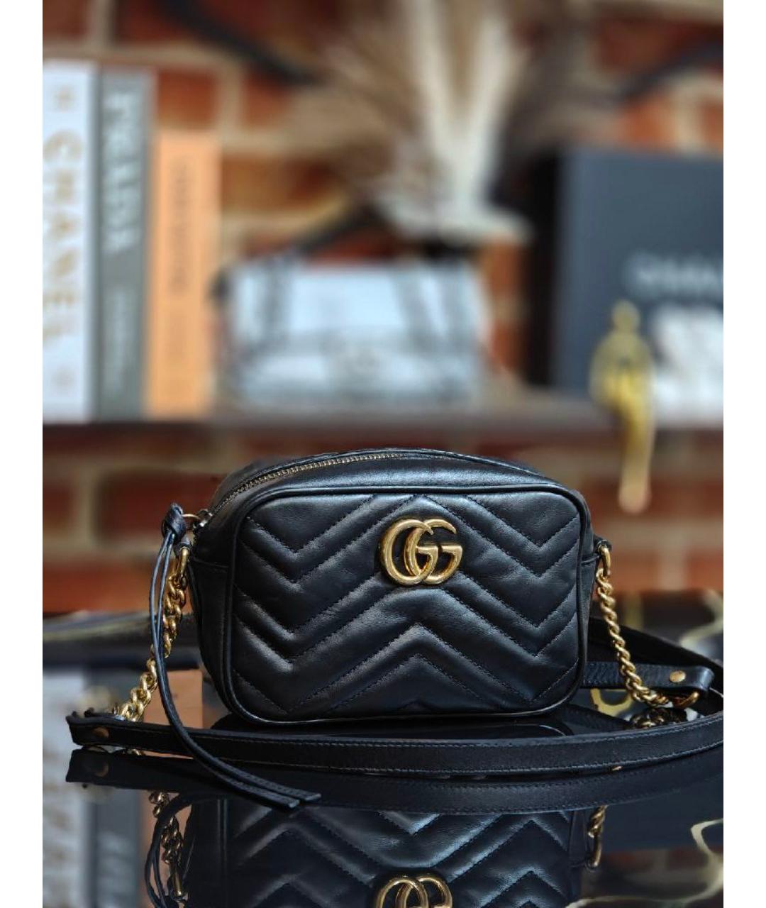 GUCCI Черная кожаная сумка с короткими ручками, фото 2