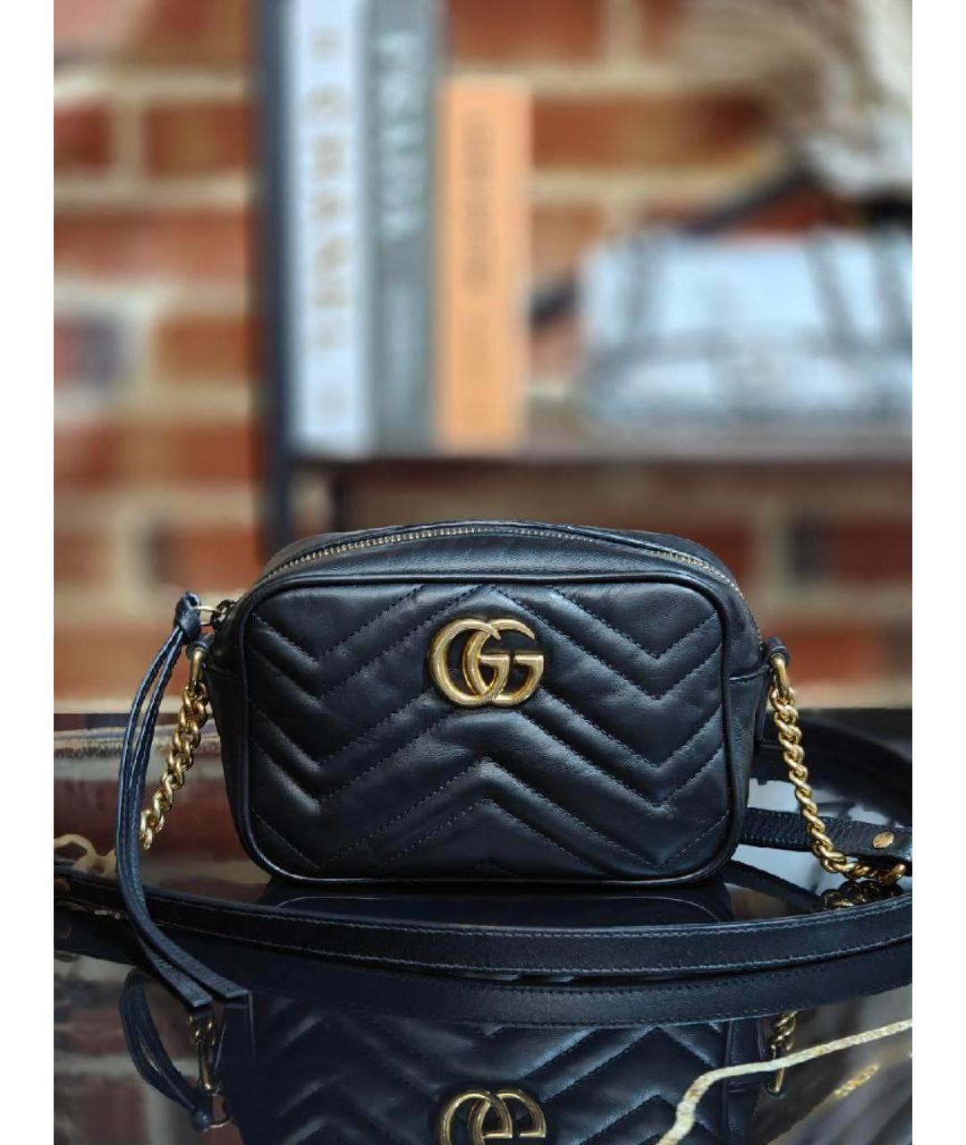 GUCCI Черная кожаная сумка с короткими ручками, фото 7