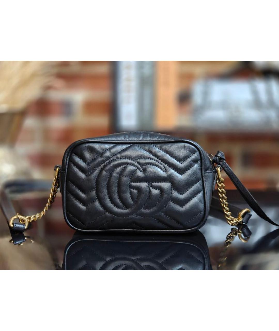 GUCCI Черная кожаная сумка с короткими ручками, фото 3