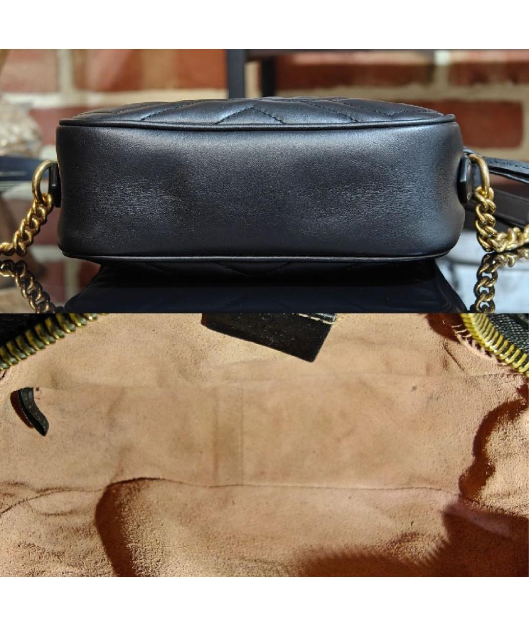 GUCCI Черная кожаная сумка с короткими ручками, фото 6
