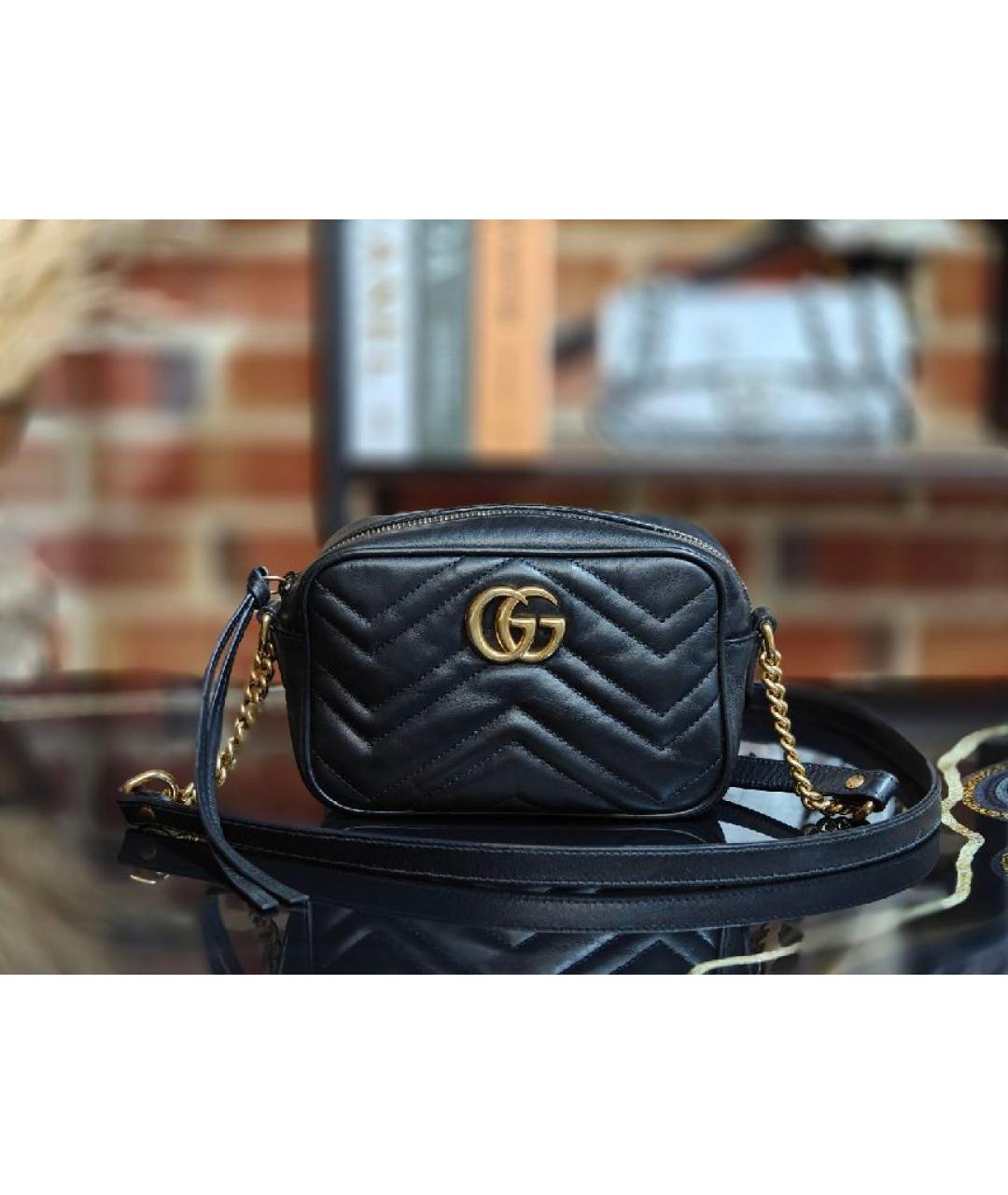 GUCCI Черная кожаная сумка с короткими ручками, фото 8