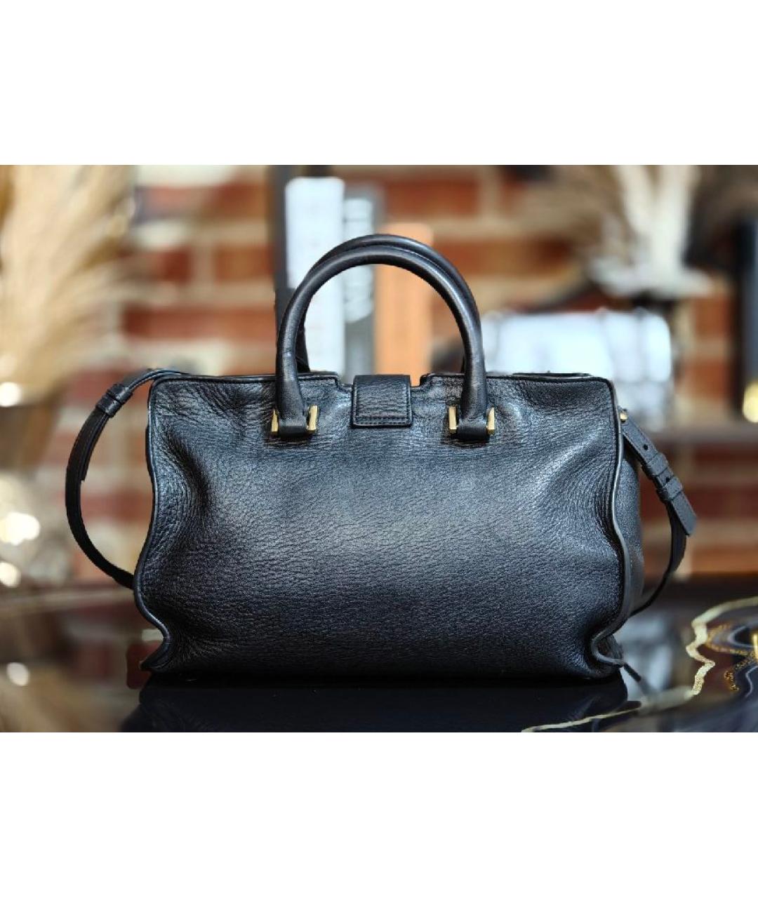 SAINT LAURENT Черная кожаная сумка с короткими ручками, фото 3