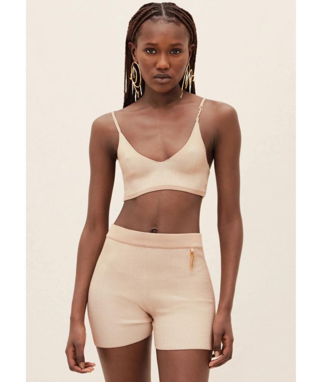 JACQUEMUS Бежевые вискозные шорты, фото 6