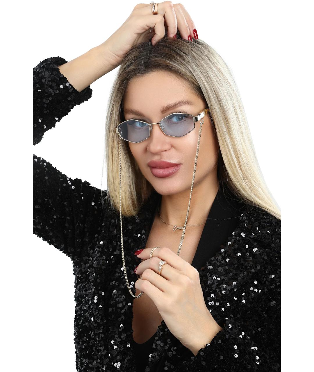 MARC BY MARC JACOBS Голубые металлические солнцезащитные очки, фото 4