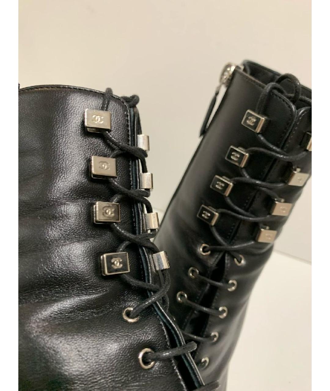 CHANEL Черные кожаные ботильоны, фото 5