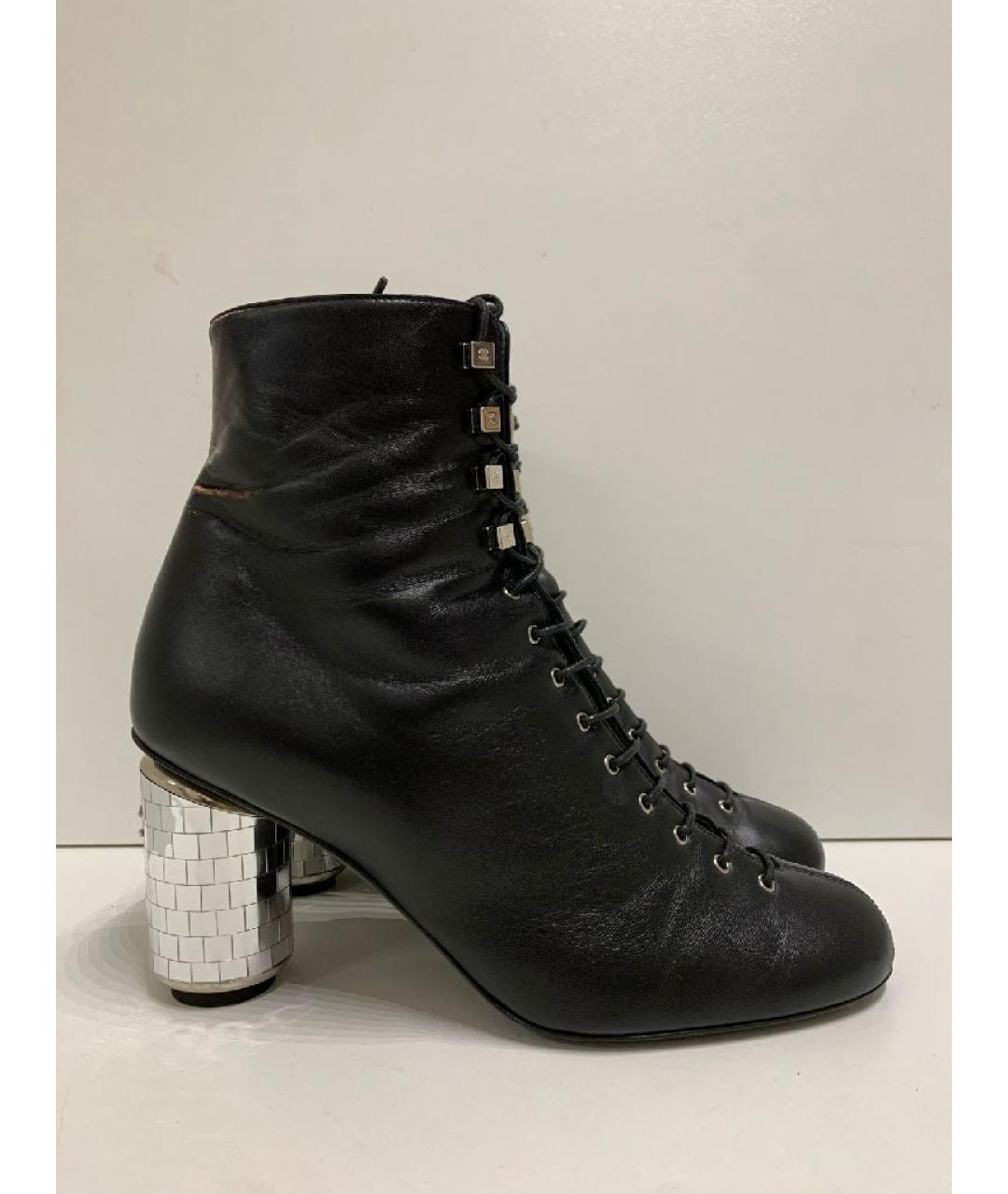 CHANEL Черные кожаные ботильоны, фото 10