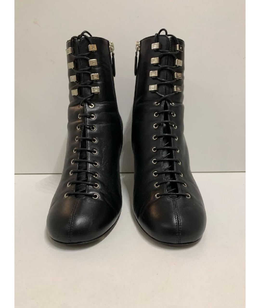 CHANEL Черные кожаные ботильоны, фото 2