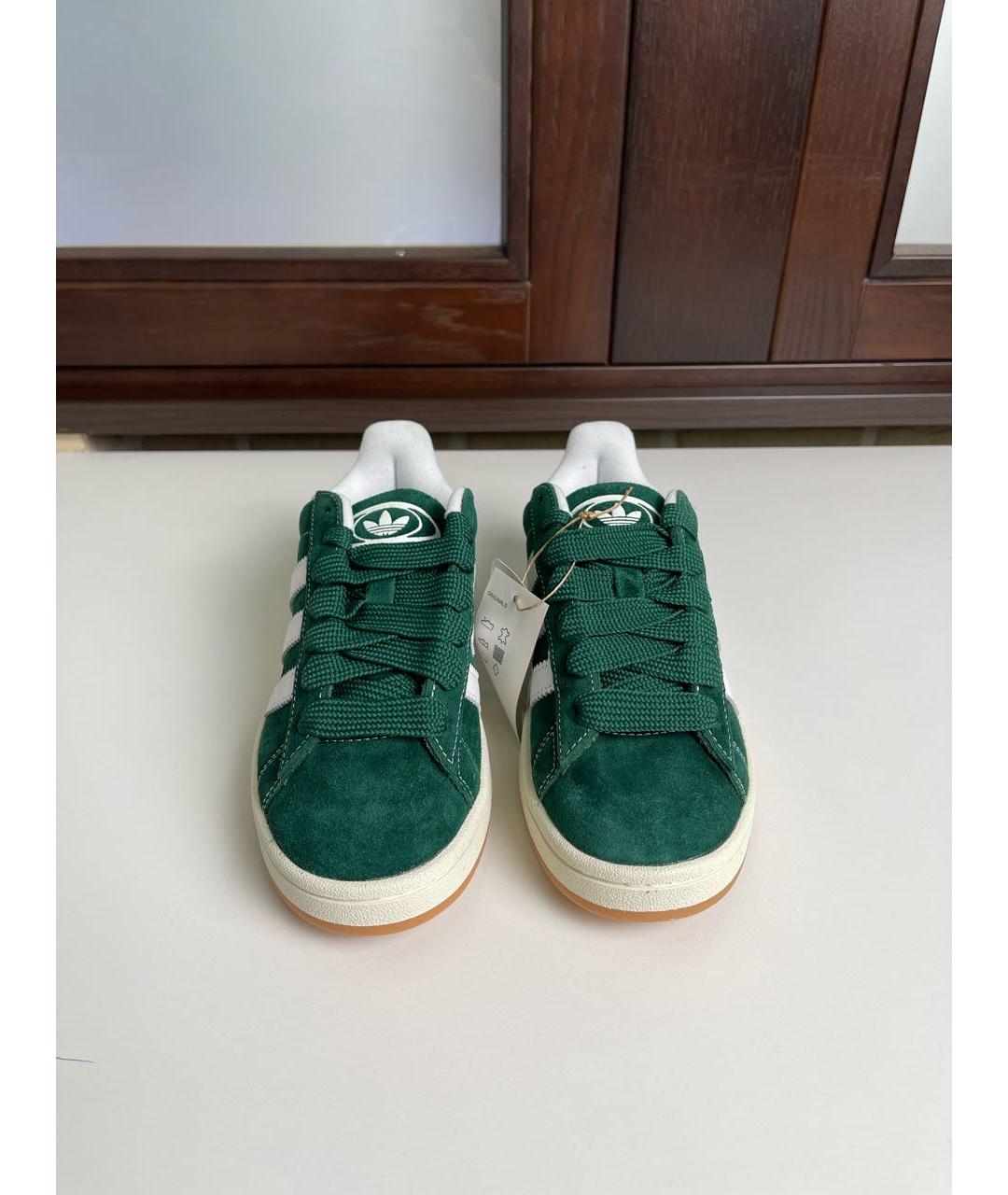 ADIDAS Зеленые замшевые кроссовки, фото 2