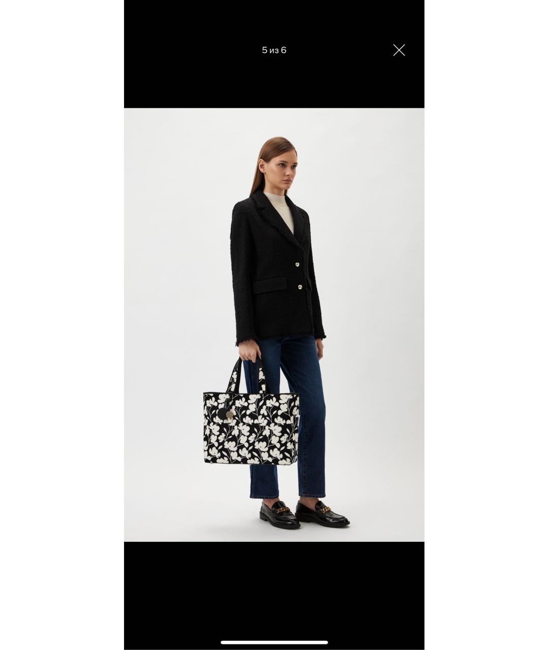 FURLA Черная хлопковая сумка тоут, фото 6