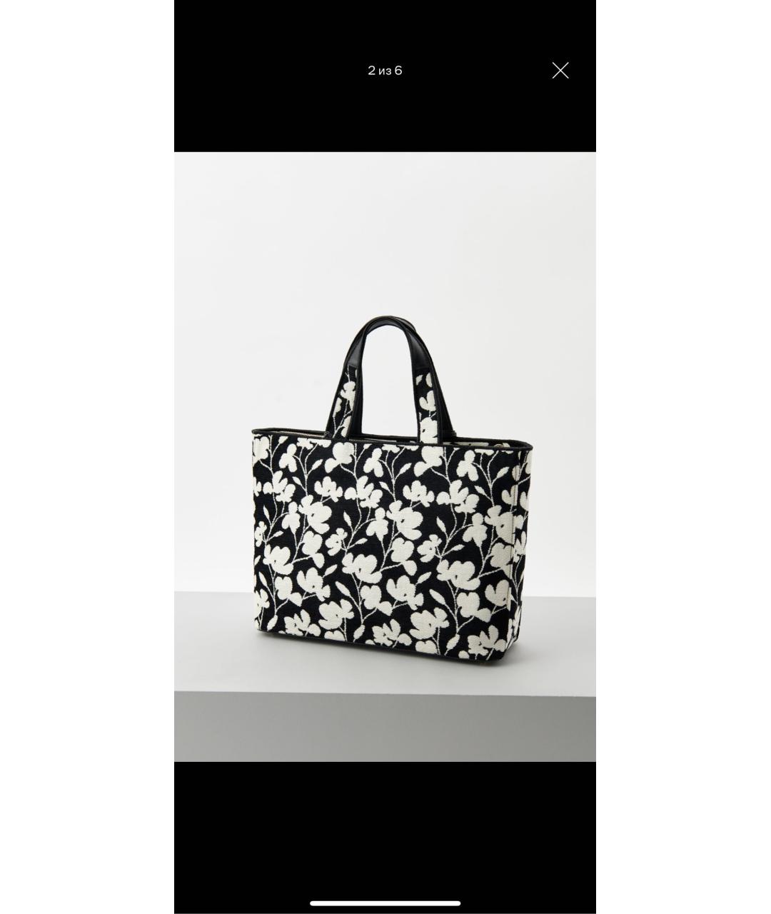FURLA Черная хлопковая сумка тоут, фото 2