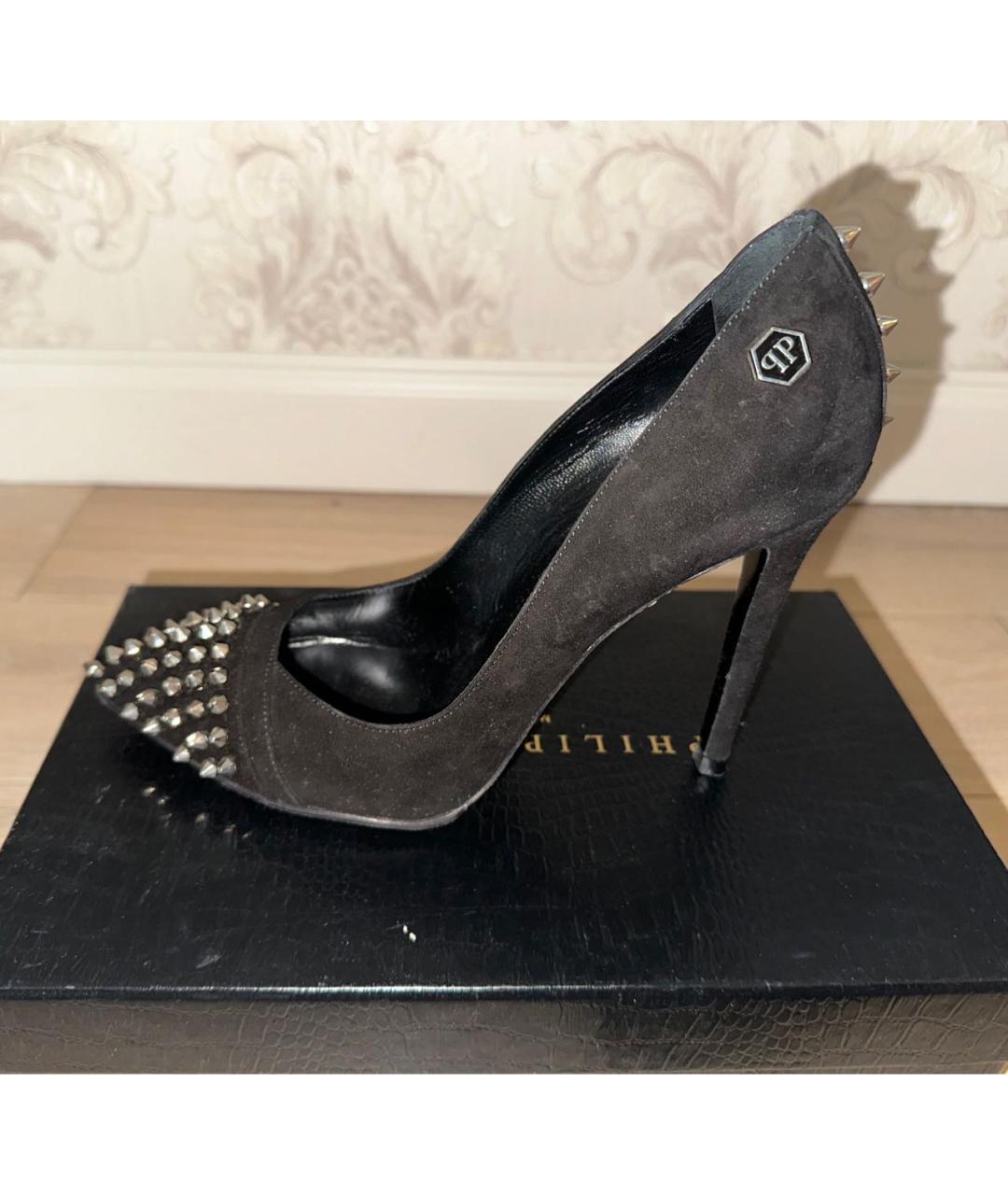 PHILIPP PLEIN Черные замшевые туфли, фото 4