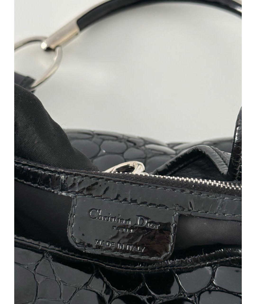 CHRISTIAN DIOR Черная сумка тоут из лакированной кожи, фото 5