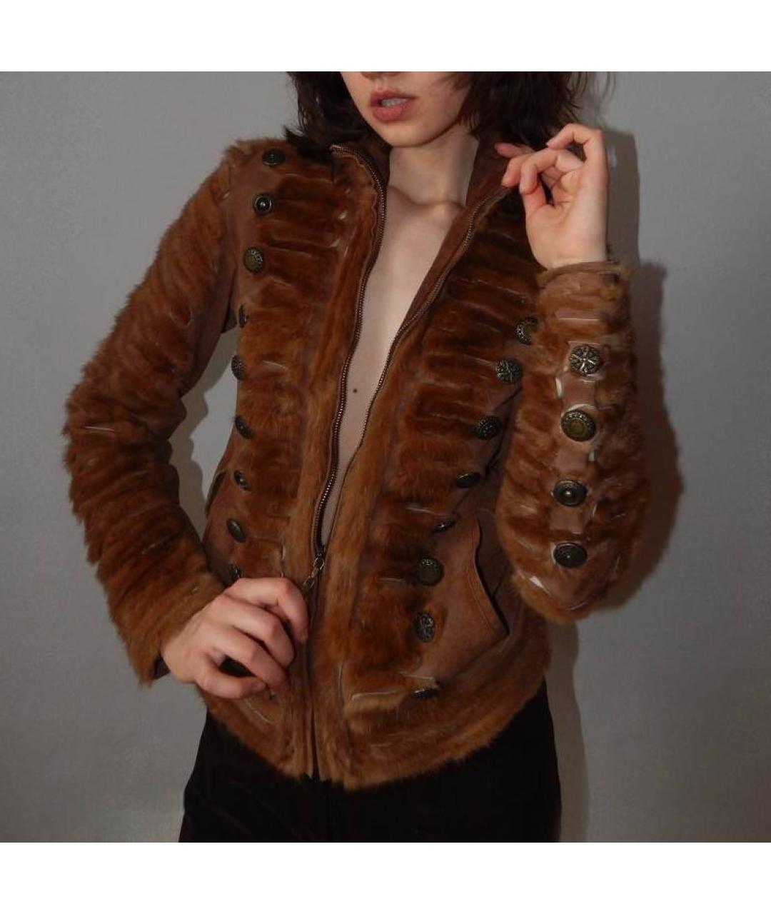 JUST CAVALLI Коричневая замшевая куртка, фото 4