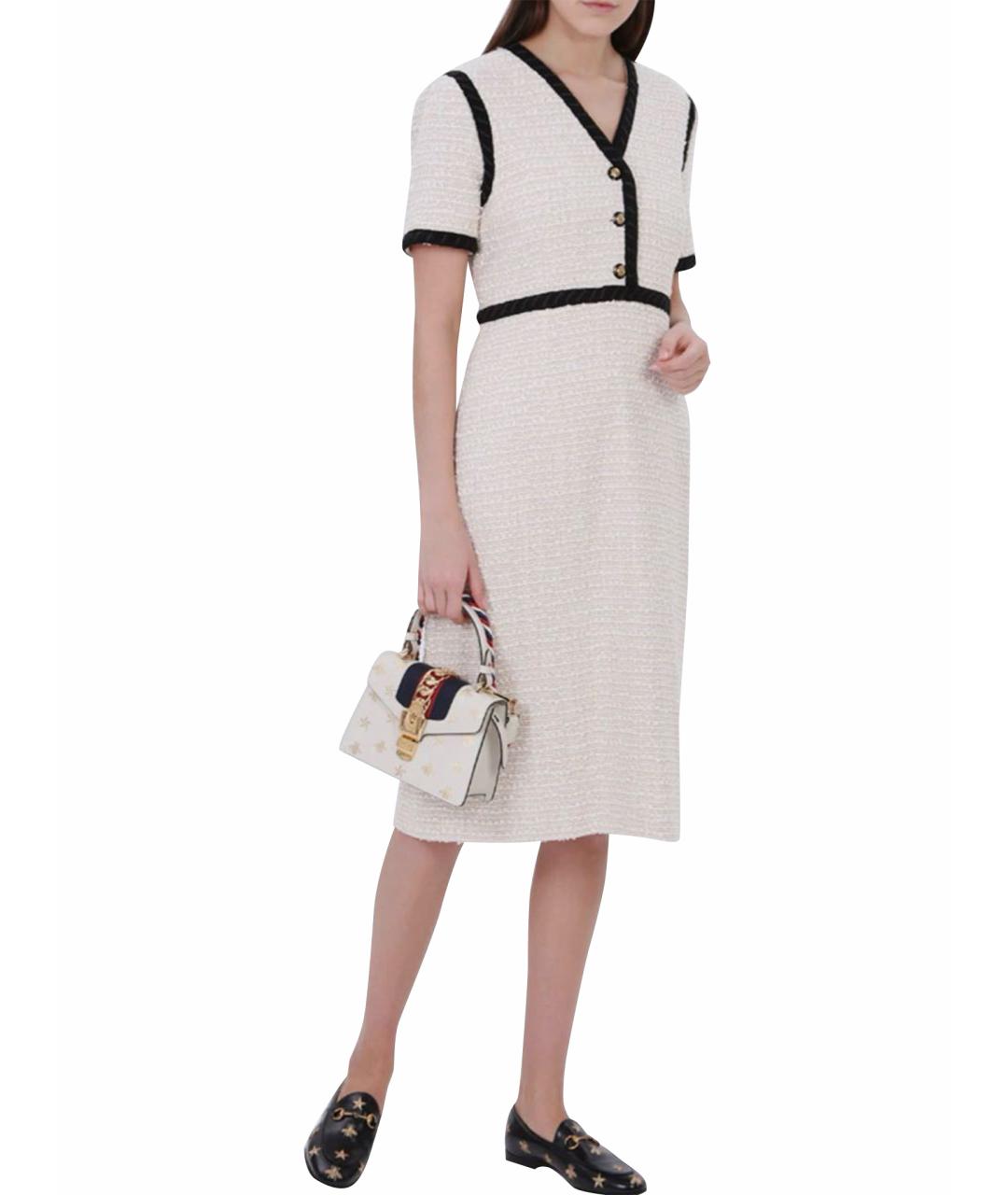 GUCCI Белое твидовое платье, фото 15