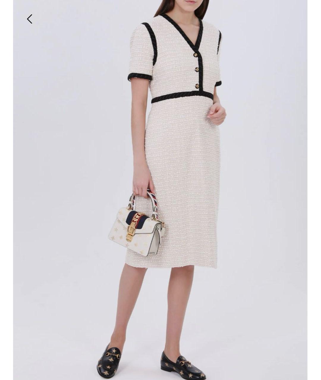 GUCCI Белое твидовое платье, фото 6