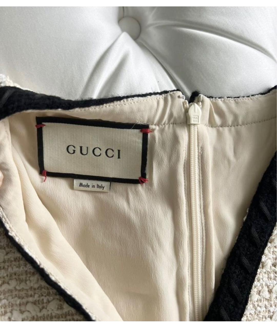 GUCCI Белое твидовое платье, фото 3