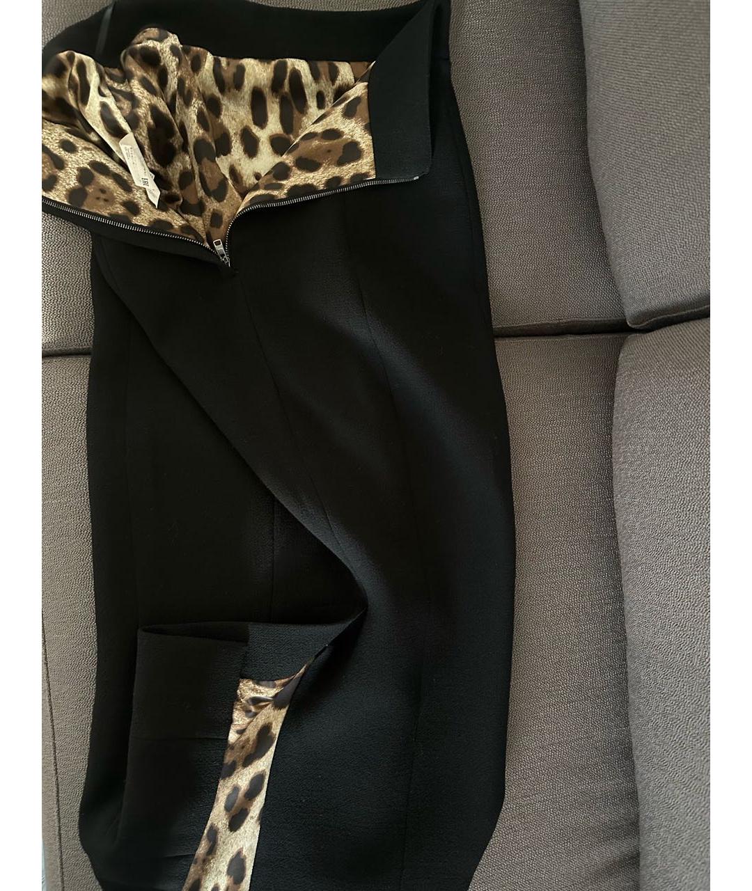 DOLCE&GABBANA Черная шерстяная юбка миди, фото 2