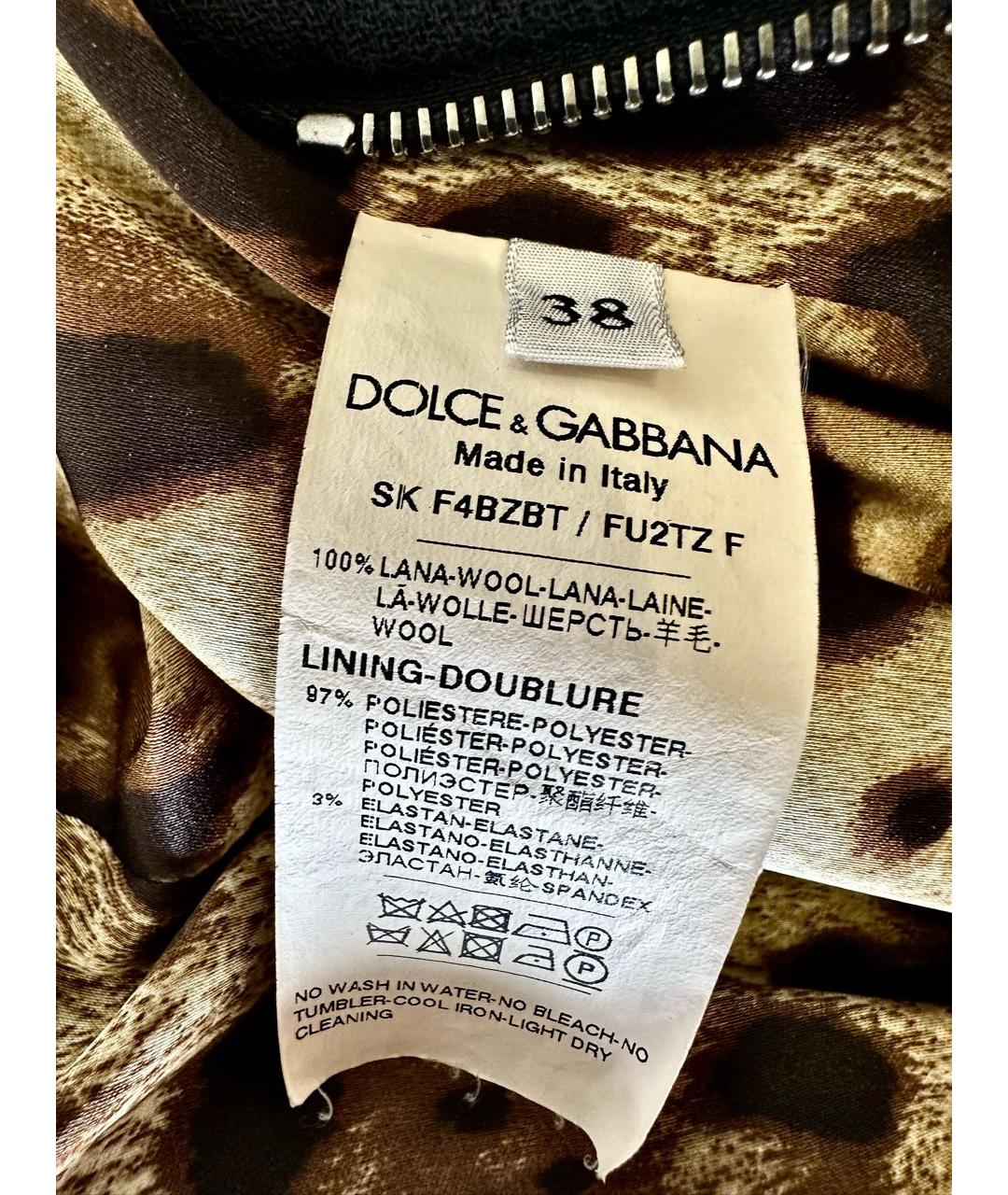 DOLCE&GABBANA Черная шерстяная юбка миди, фото 3