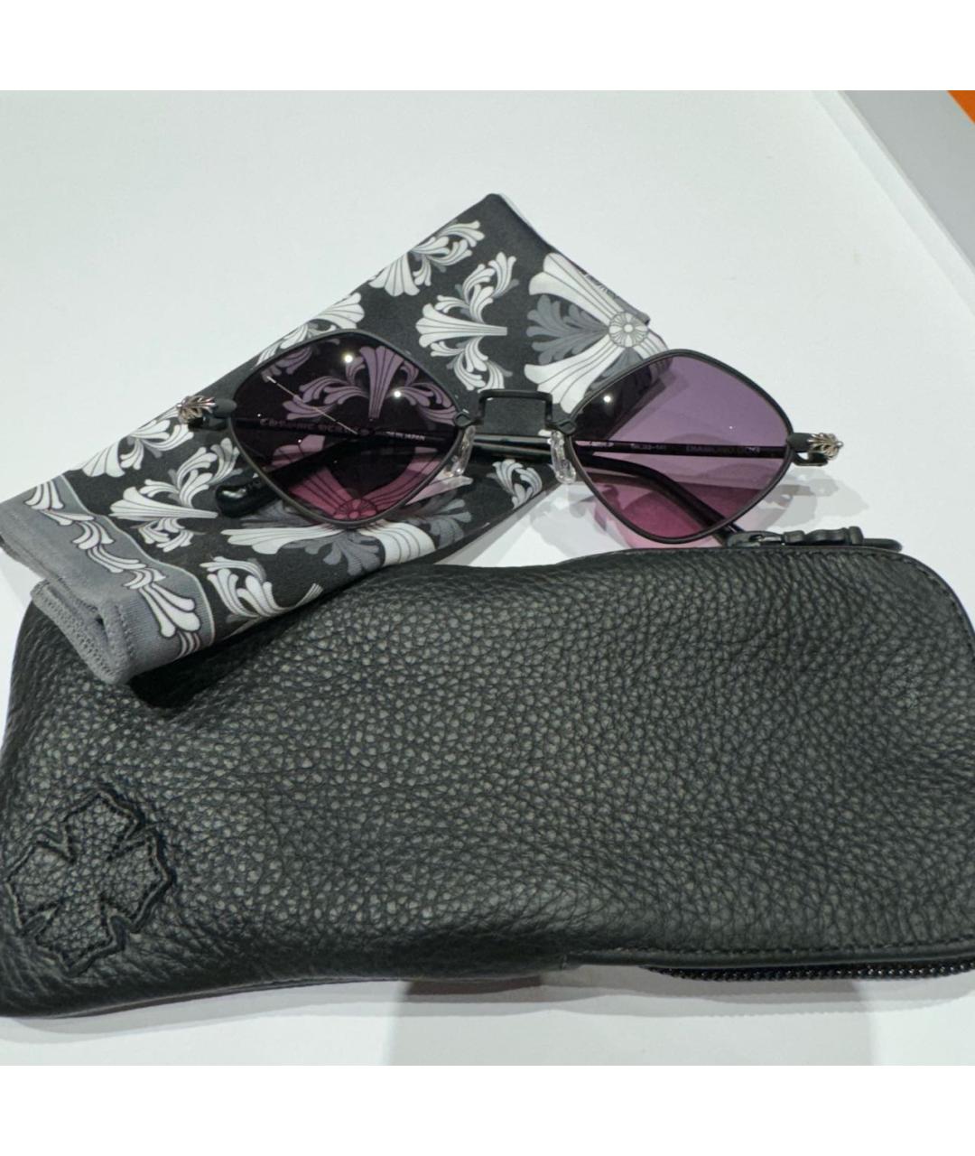CHROME HEARTS Черные металлические солнцезащитные очки, фото 4
