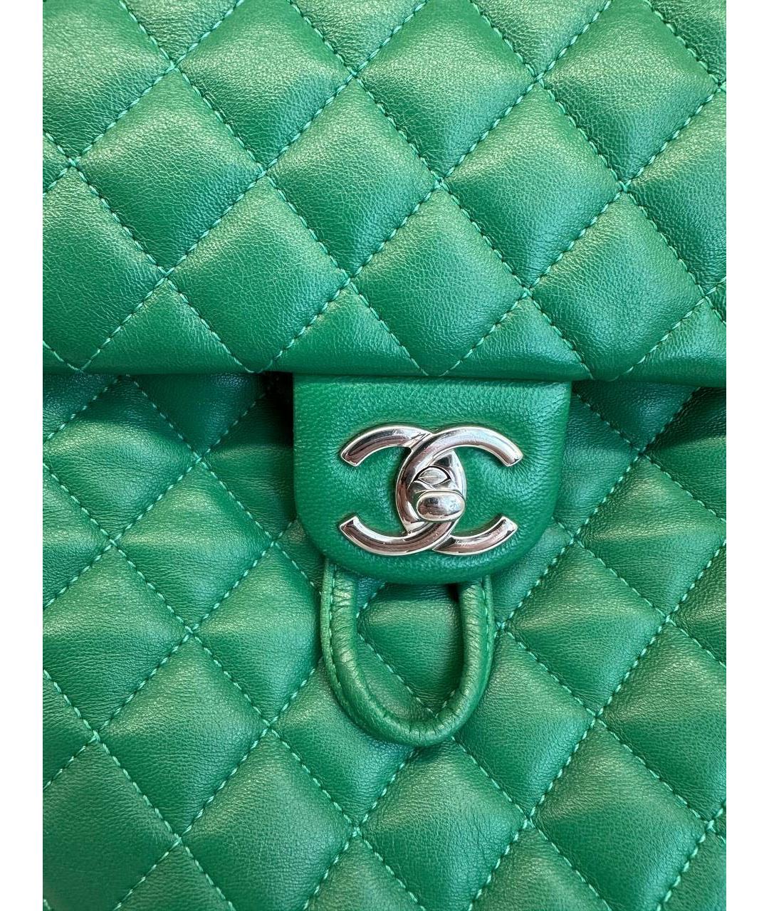 CHANEL Зеленый кожаный рюкзак, фото 5