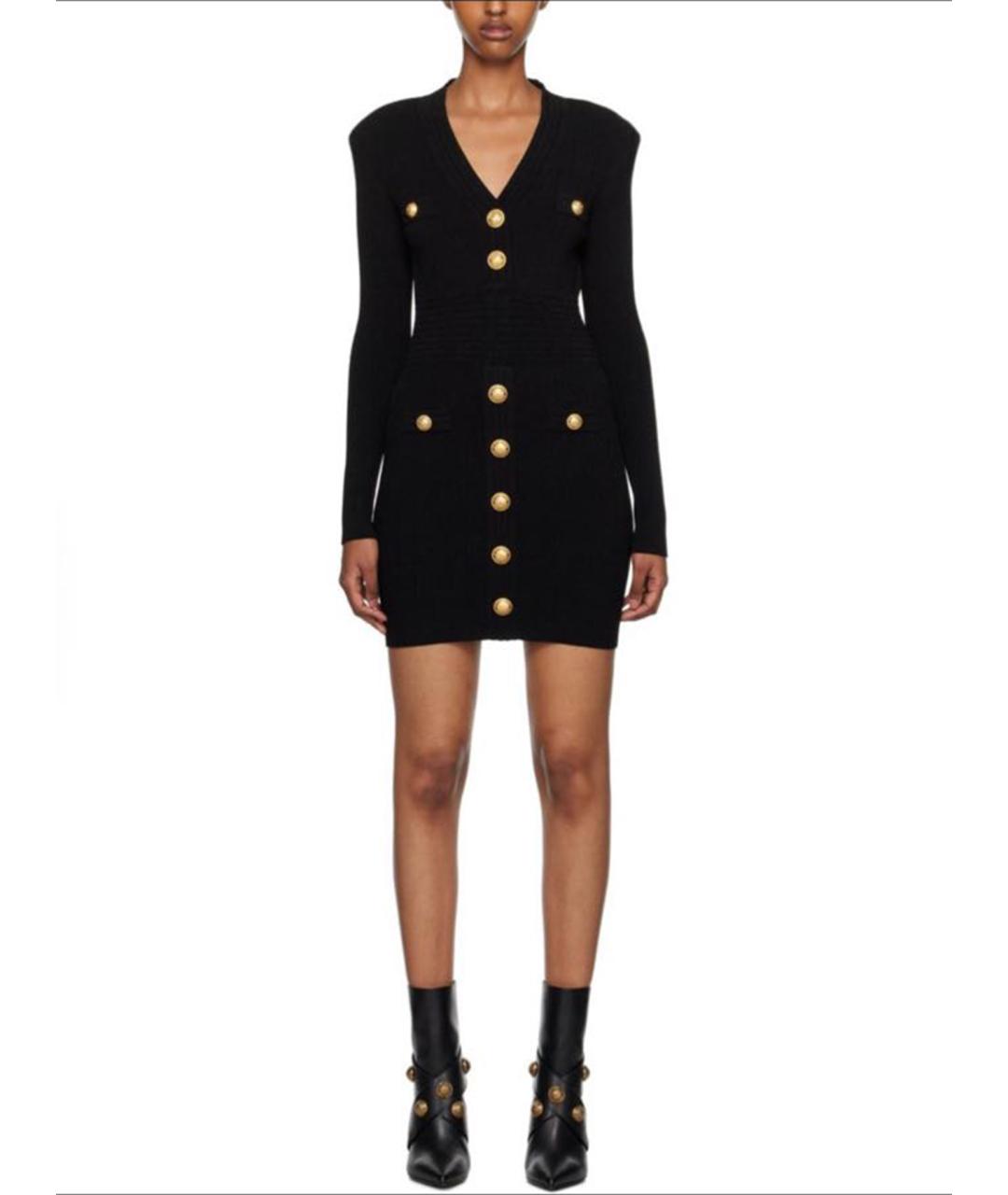 BALMAIN Черное вискозное платье, фото 7