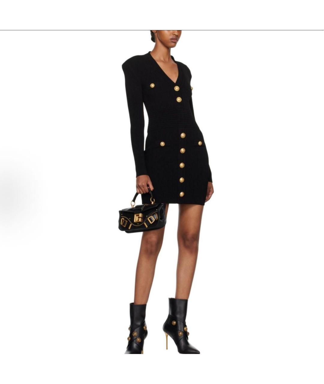 BALMAIN Черное вискозное платье, фото 4